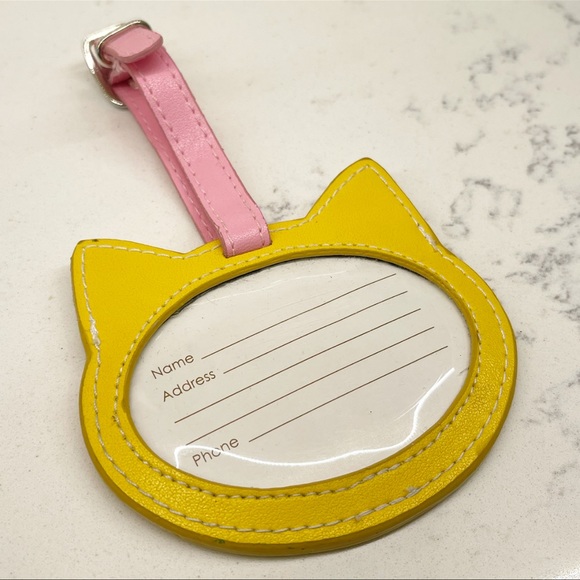 Fine Feline Leather Luggage Tag - Picture 3 of 8